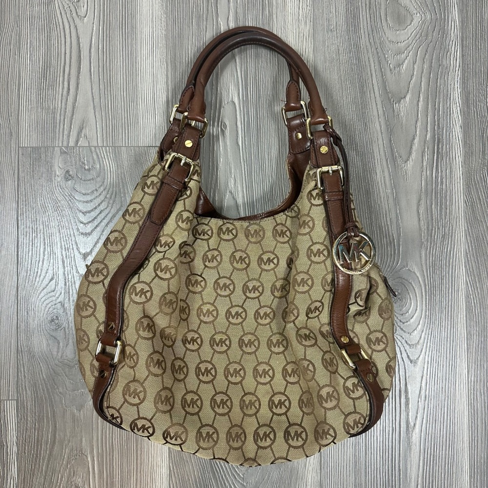 Michael Kors Brown Canvas Monogram Shoulder Bag Y2K